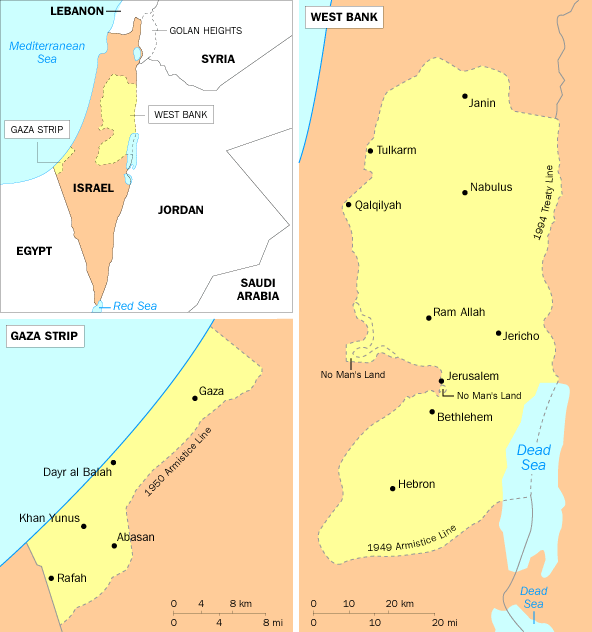 palestine map gaza israel
